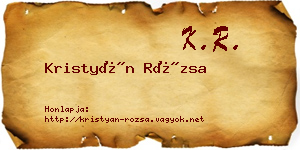Kristyán Rózsa névjegykártya